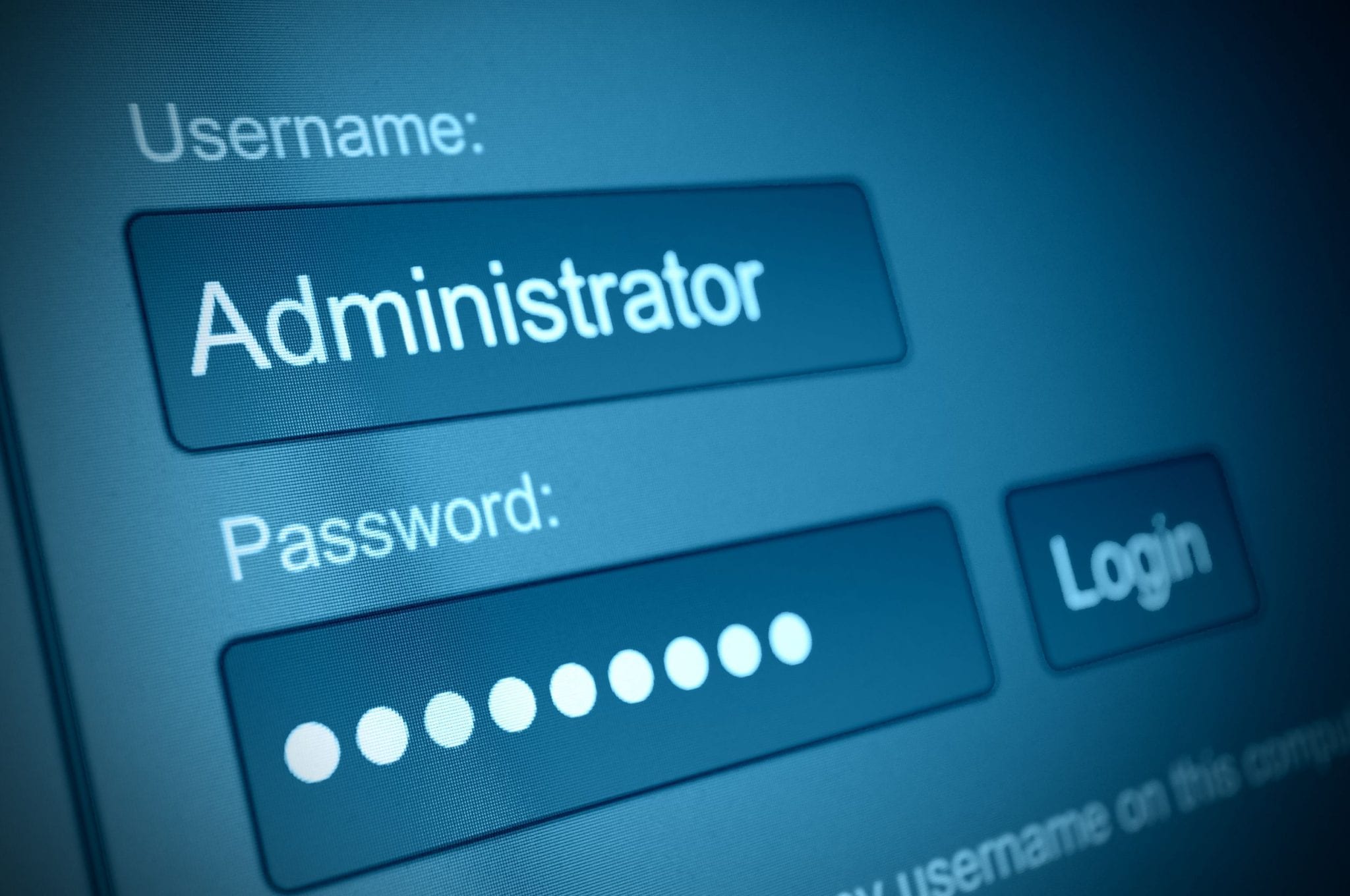 photo of a login screen with username and password fields