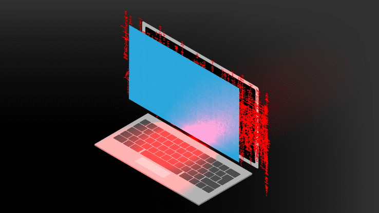 cartoon of a laptop machine