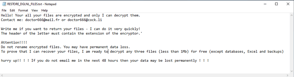 ransom note example