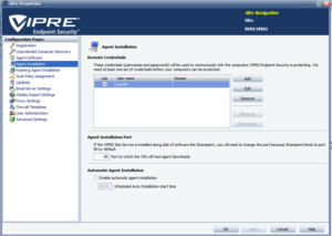 screen grab showing that automatic agent installation option is UNCHECKED