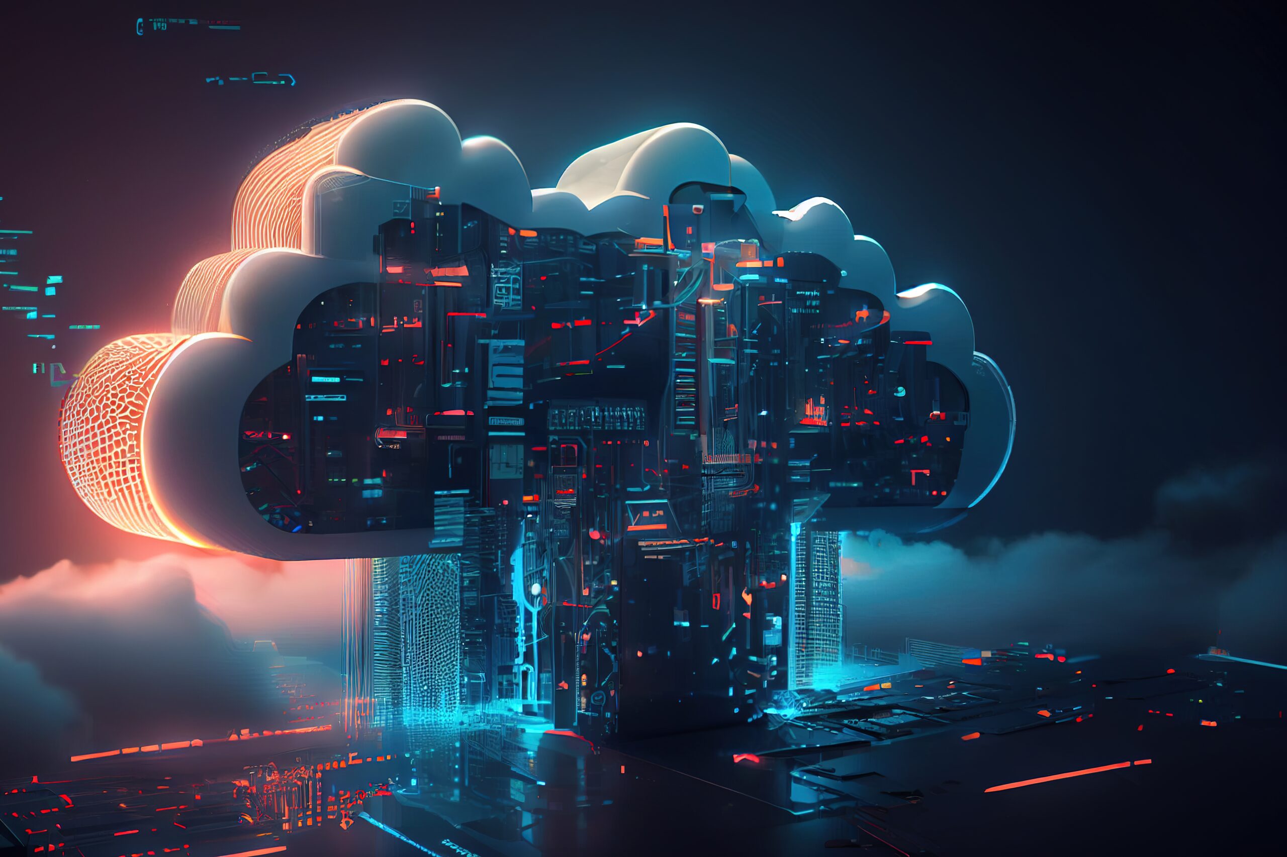 Cloud computing technology concept background, digital