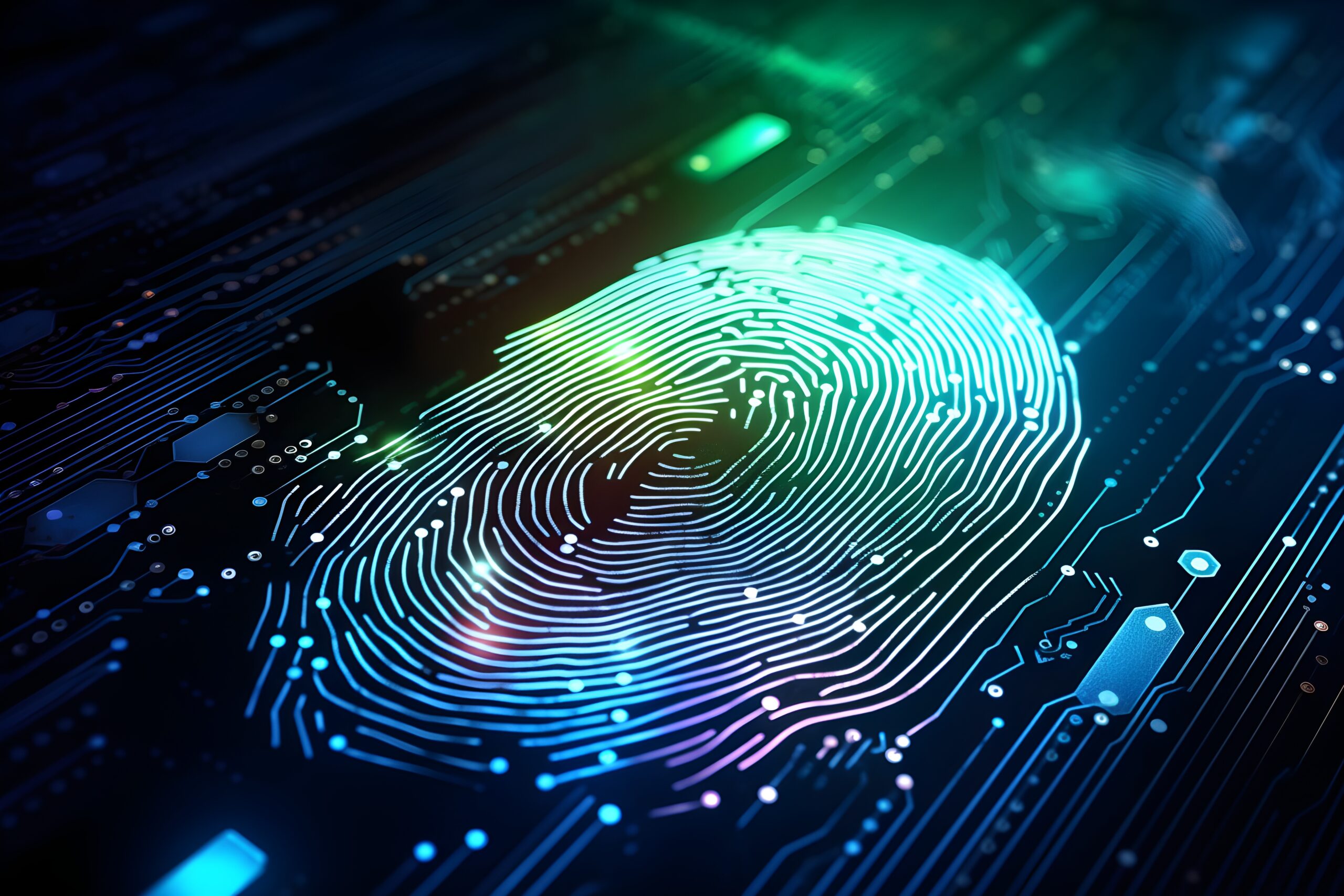 a fingerprint on a circuit board
