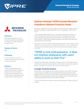 front cover of mitsubishi polysilicons malware protection case study