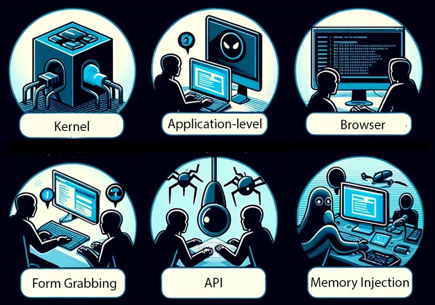 Depiction of keylogger categories