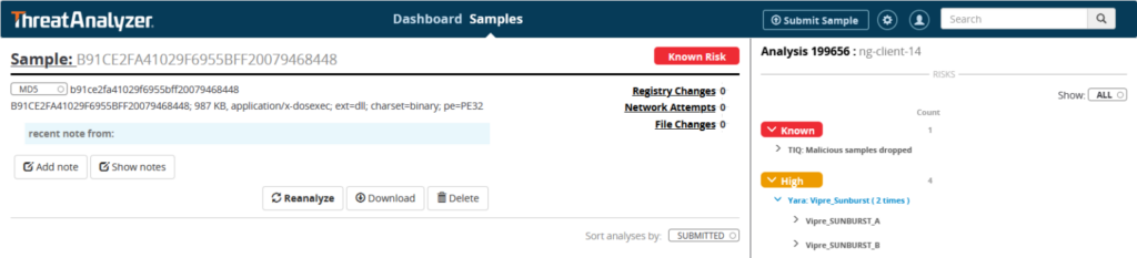 Threat Analyzer Detection