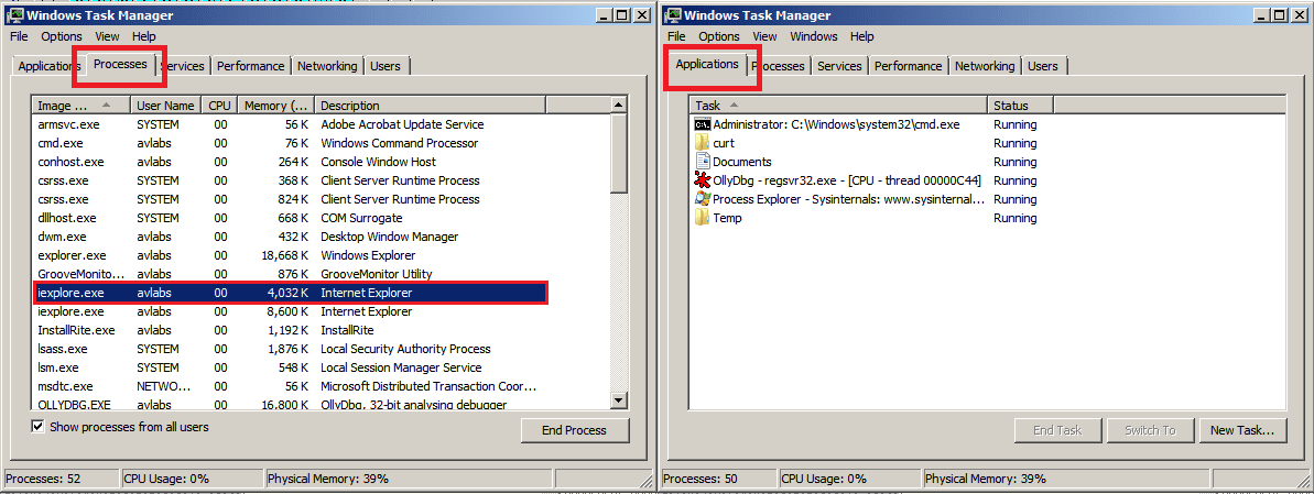 Figure 7. Task Manager