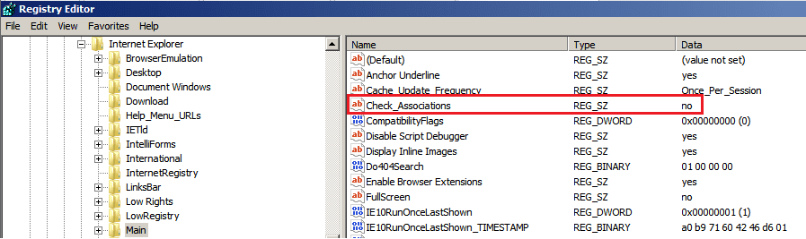 Figure 8. Internet Explorer Registry Keys
