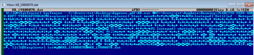 Collected data by capturing the key struck of the infected user