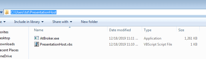 created files inside of PresentationHost folder in Userprofile directory