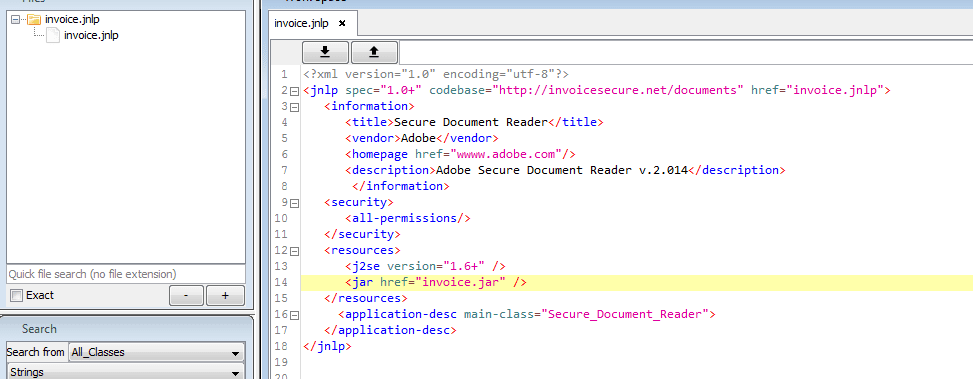 Figure 3.0 The jnlp file