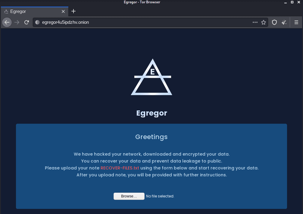Egregor website