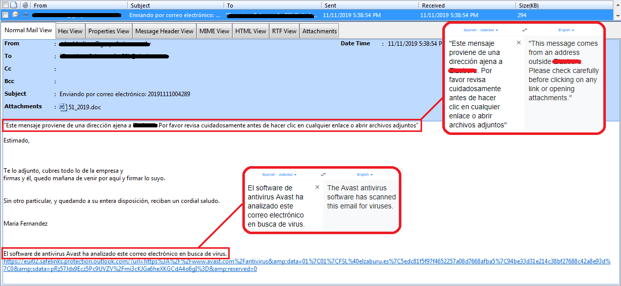 Sample spam message