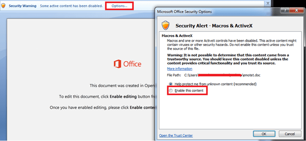 Malicious Microsoft Word Document