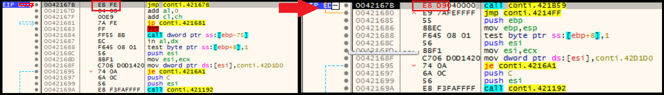 Figure 6.0 Changing the modified bytes to original bytes