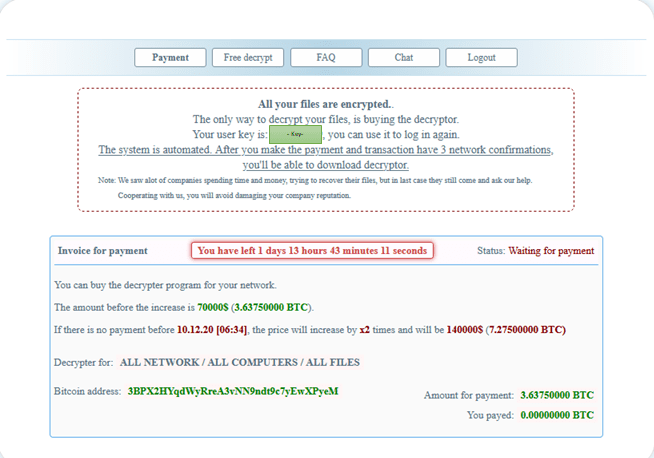 page saying demands must be met or the price will increase