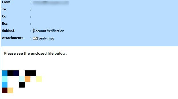 Account Verification.msg and its attachment Verify.ms