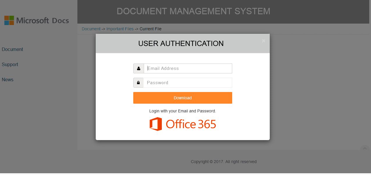 The landing page
