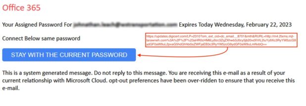 Figure 4.0 Link Found in Email