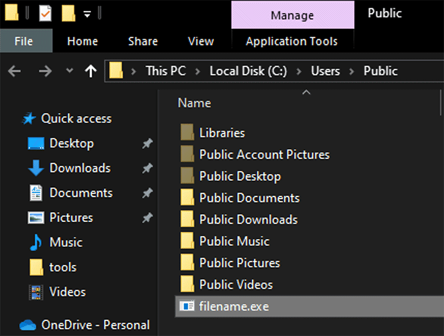 Figure 5.0 First Stage Executable File