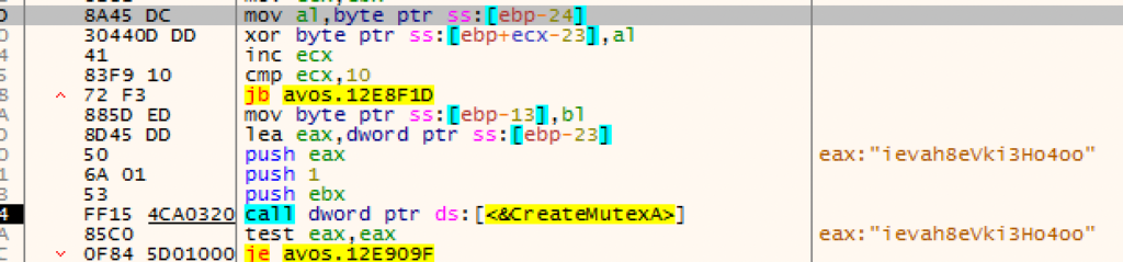 Figure 12.0: AvosLocker's mutex