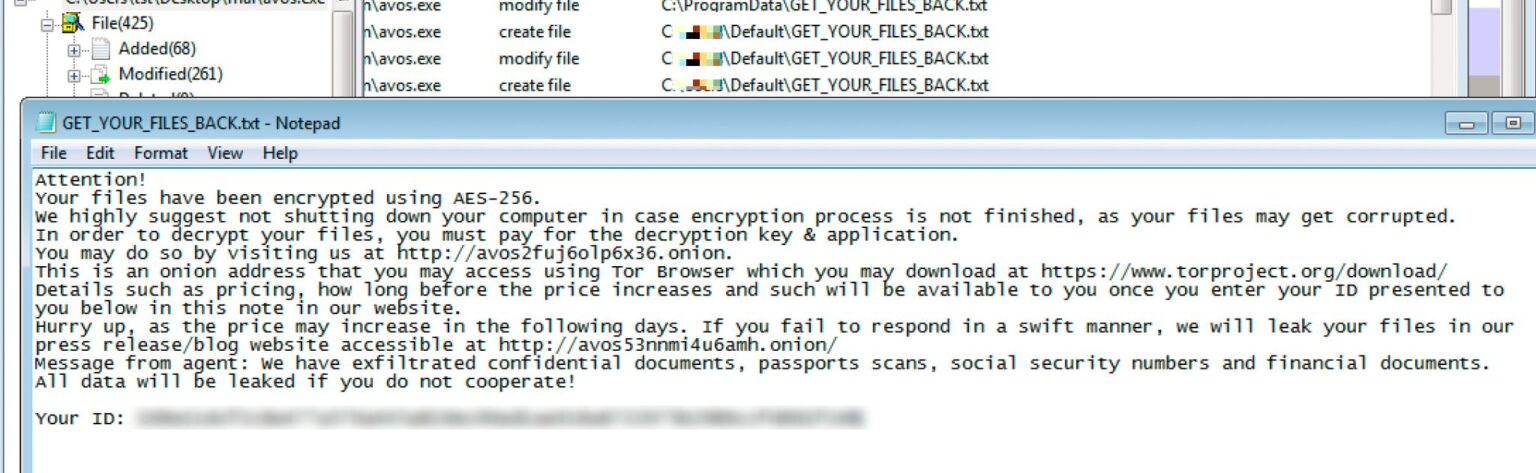 Figure 3.0 The AvosLocker's ransom note