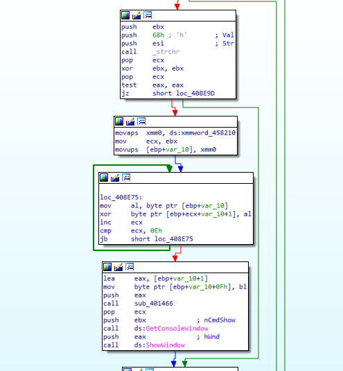 Figure 8.0 The h argument for hiding the console