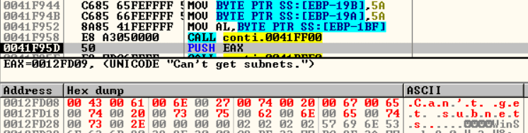Fig 6. Generated message if target prefixes were not found.