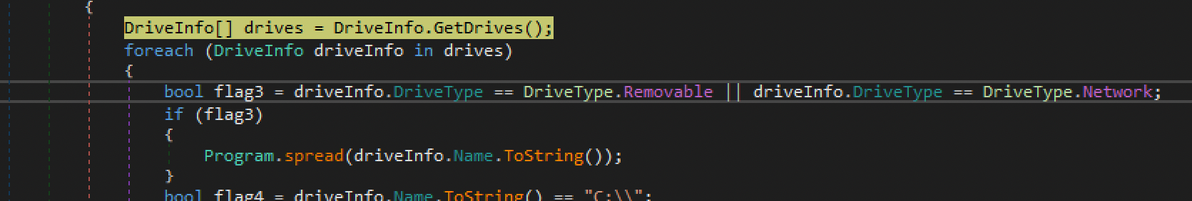 Figure 4.0 Collecting the drives in the infected machine
