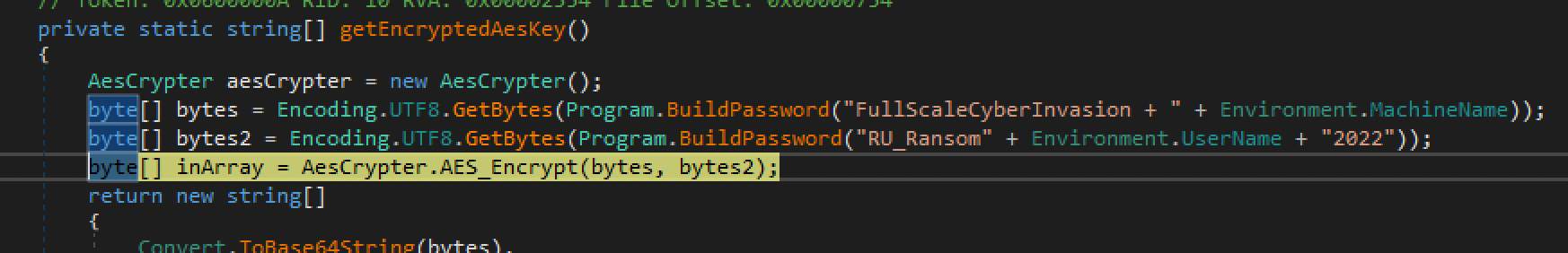 Figure 7.0 Randomly generated keys using the given strings