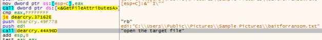 Figure 11.0 Opening the target file with rb mode