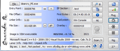 Figure 1.0 DearCry written in C++
