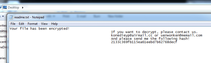 Figure 2.0 The ransom note