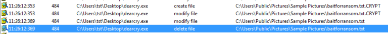 Figure 3.0 Removal of the original file after infecting