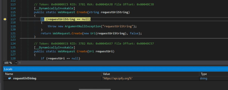 Figure 13.0 Harvesting the victim's IP using ipify.org