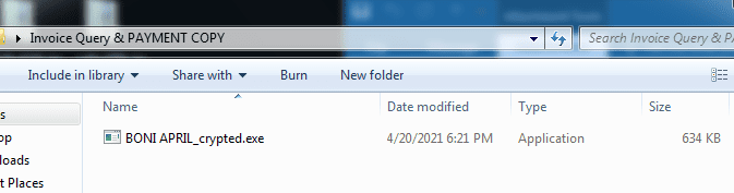 Figure 4.0 The executable file inside of the attached .zip