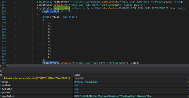 Figure 8.0 Adding malware persistence.