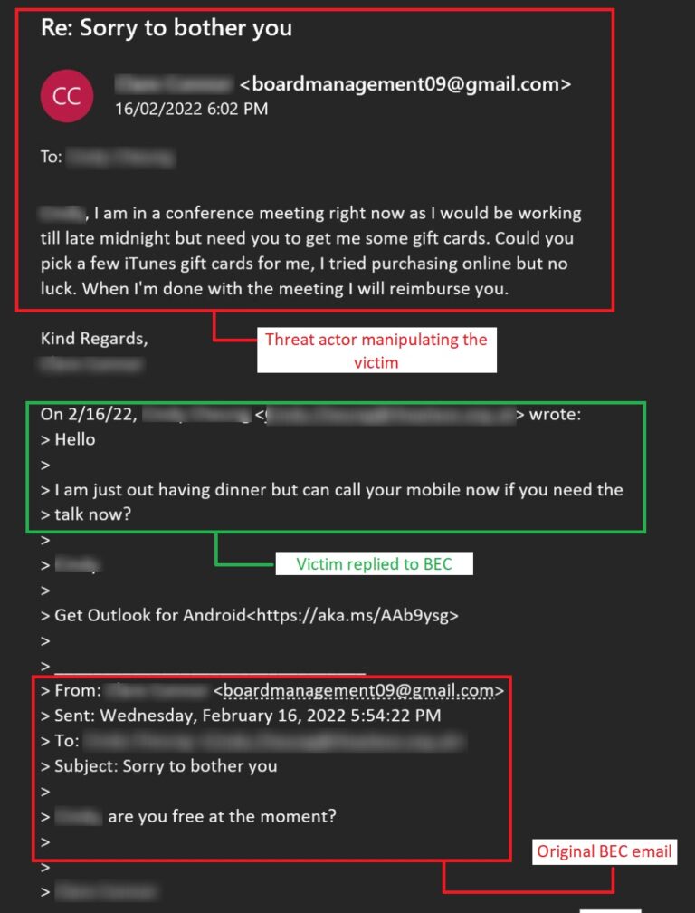 Figure 6.0 Victim replied to BEC