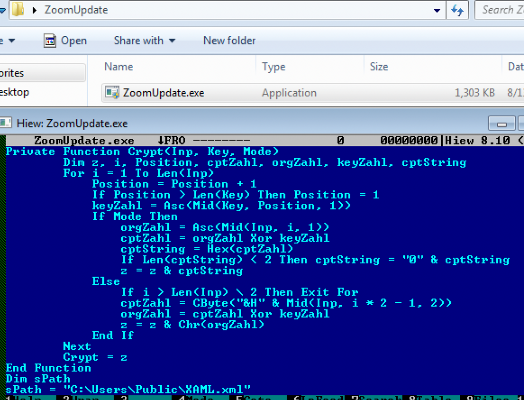 Figure 2.0 The email attachment which contains a vbs file