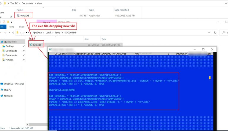 Figure 10.0 The Visual Basic script that will download the PowerShell script