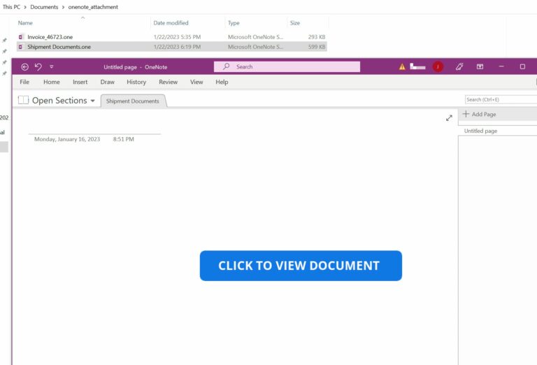 Figure 5.0 The content of the OneNote file
