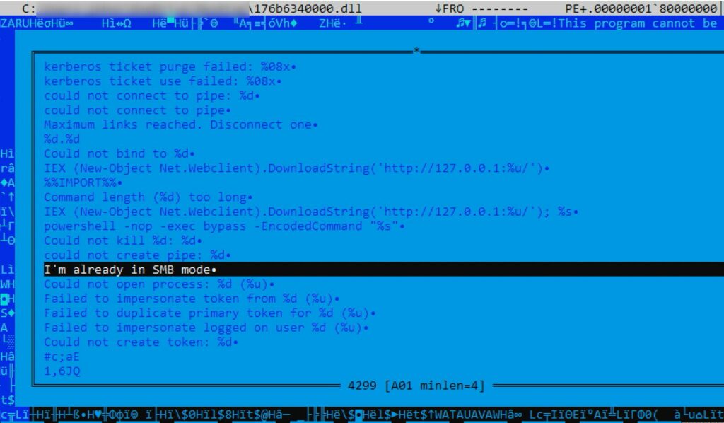 Figure 7.0 Cobalt strike's beacon found strings
