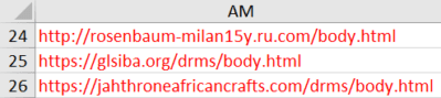 These URLs are used in CALL function