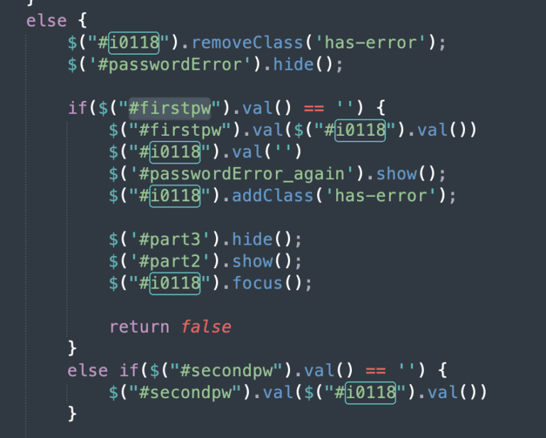 Figure 14.0 The code function where the input password will be stored
