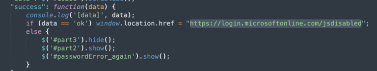 Figure 18.0 The code function where the victim will be redirected once the information was successfully sent
