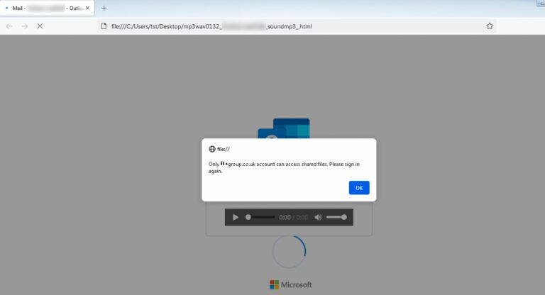 Figure 4.0 The alert message after opening the HTML file
